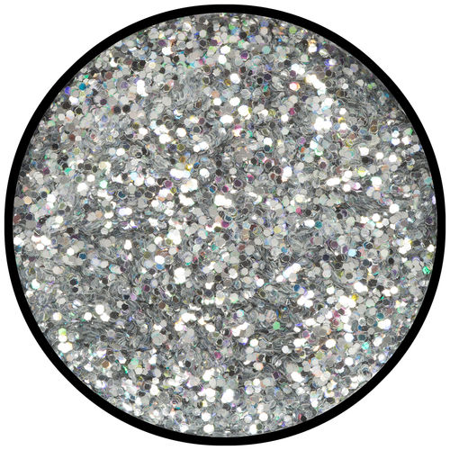 Eulenspiegel Holographischer Glitzer Silber-Juwel (Grob)