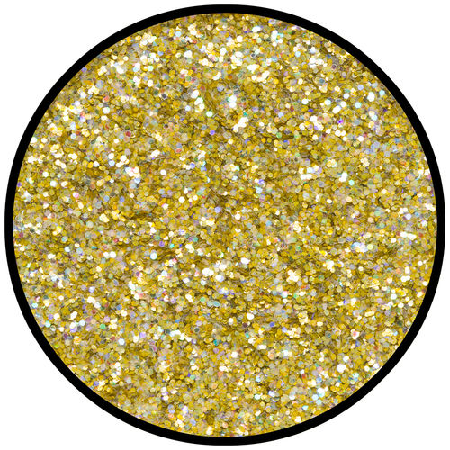 Eulenspiegel Holographischer Glitzer Gold-Juwel (Mittel)
