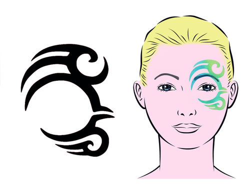 Eulenspiegel Facepainting & Eye-Design Schablone Maori