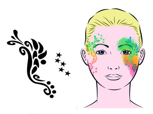 Eulenspiegel Facepainting & Eye-Design Schablone Stardust