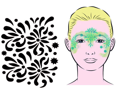 Eulenspiegel Facepainting & Eye-Design Schablone Flowerballs