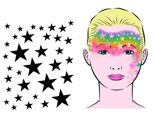 Eulenspiegel Facepainting & Eye-Design Schablone Stardance