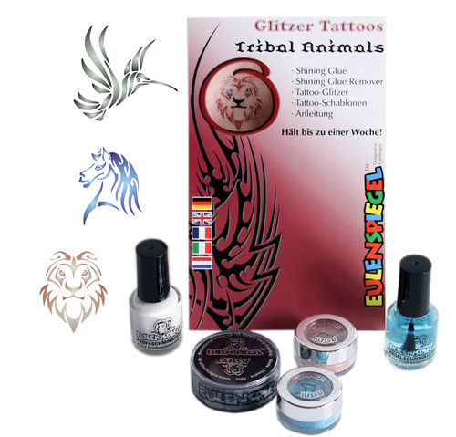 Eulenspiegel Glitter Tattoo-Set Tribal Animals
